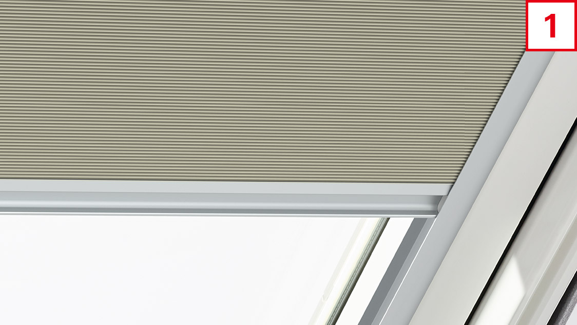 pleated blinds detail